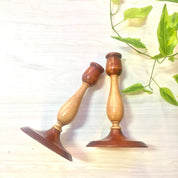 Farber and Shlevin Candlesticks | Wooden Candlesticks | Wood Carved | Home Decor | Bohemian Home | Candlestick Set | Housewarming Gift |