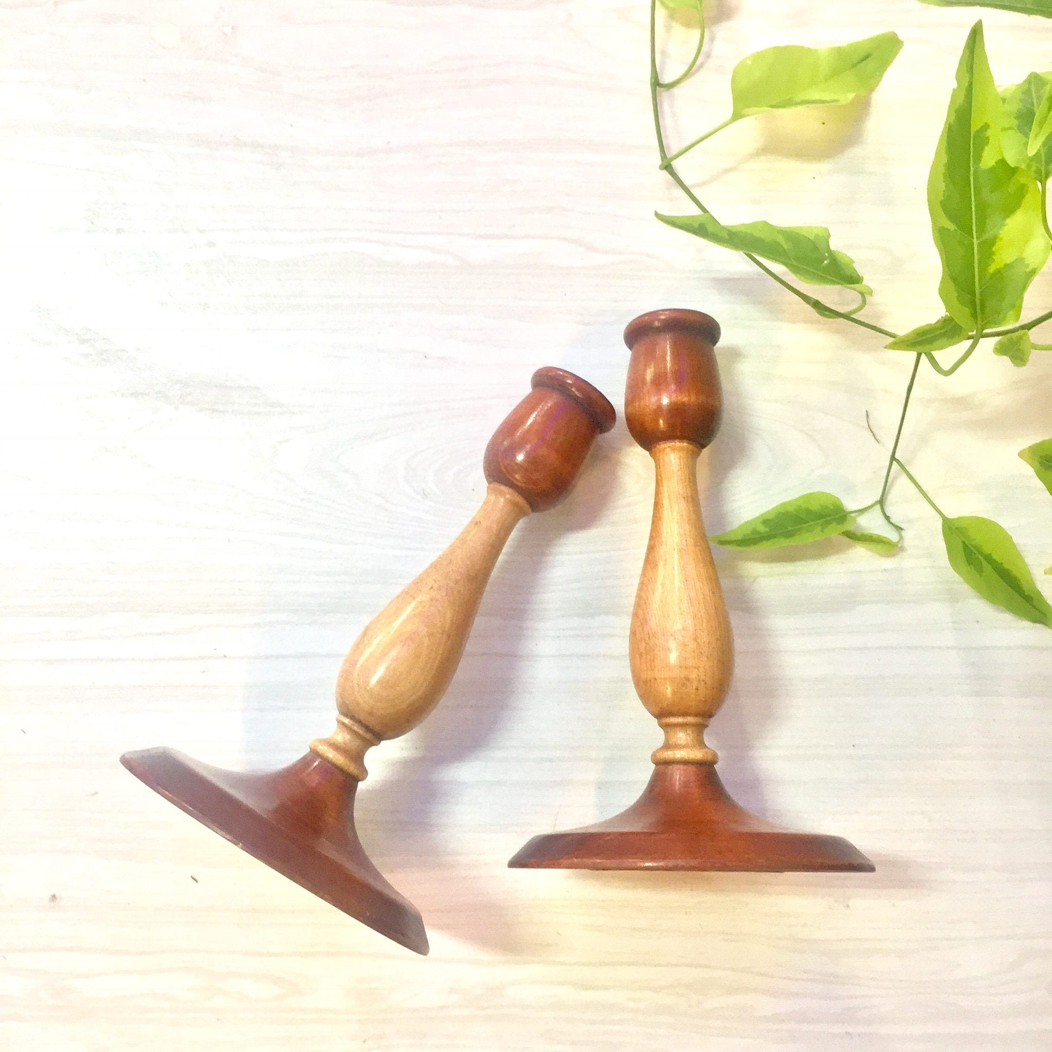 Farber and Shlevin Candlesticks | Wooden Candlesticks | Wood Carved | Home Decor | Bohemian Home | Candlestick Set | Housewarming Gift |