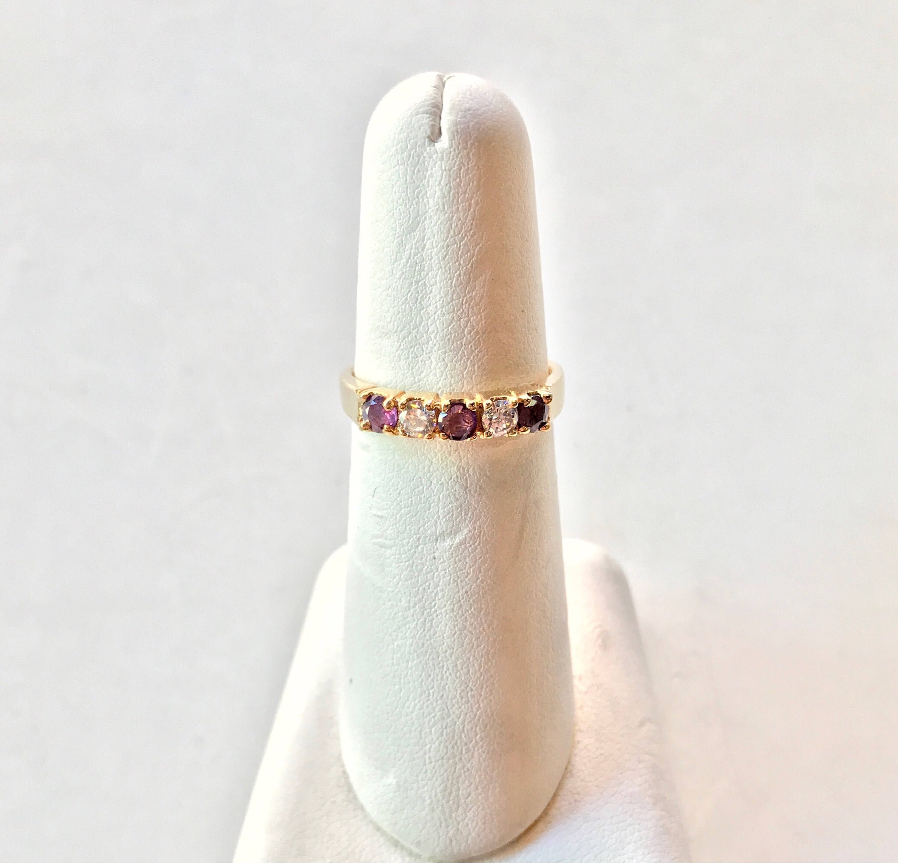 Gold Diamond Ring | Amethyst and Gold | Vintage Diamond and Stone | 14k Gold Ring | 14K Amethyst Ring | Vintage Jewlery | gold ring