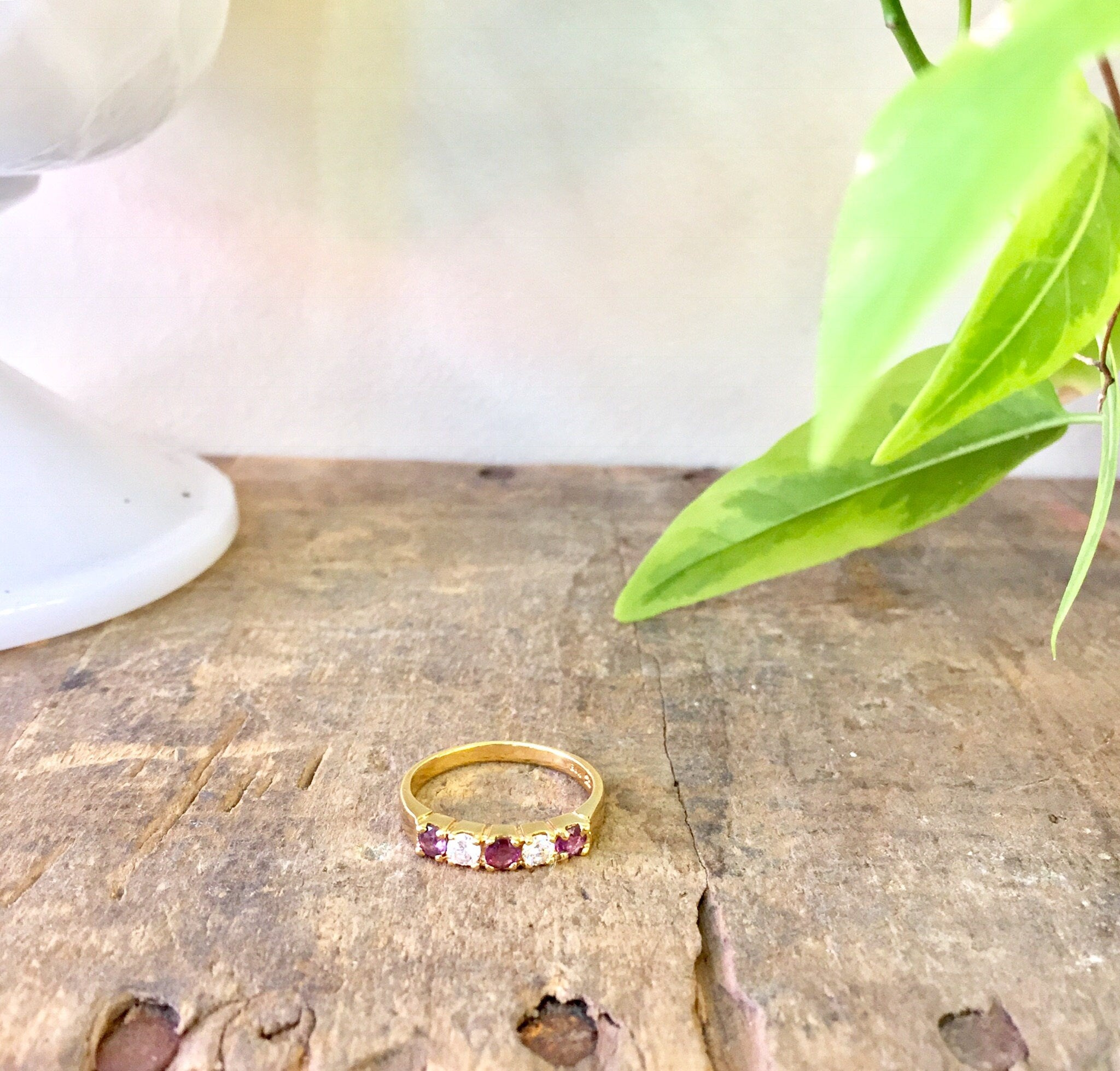 Gold Diamond Ring | Amethyst and Gold | Vintage Diamond and Stone | 14k Gold Ring | 14K Amethyst Ring | Vintage Jewlery | gold ring