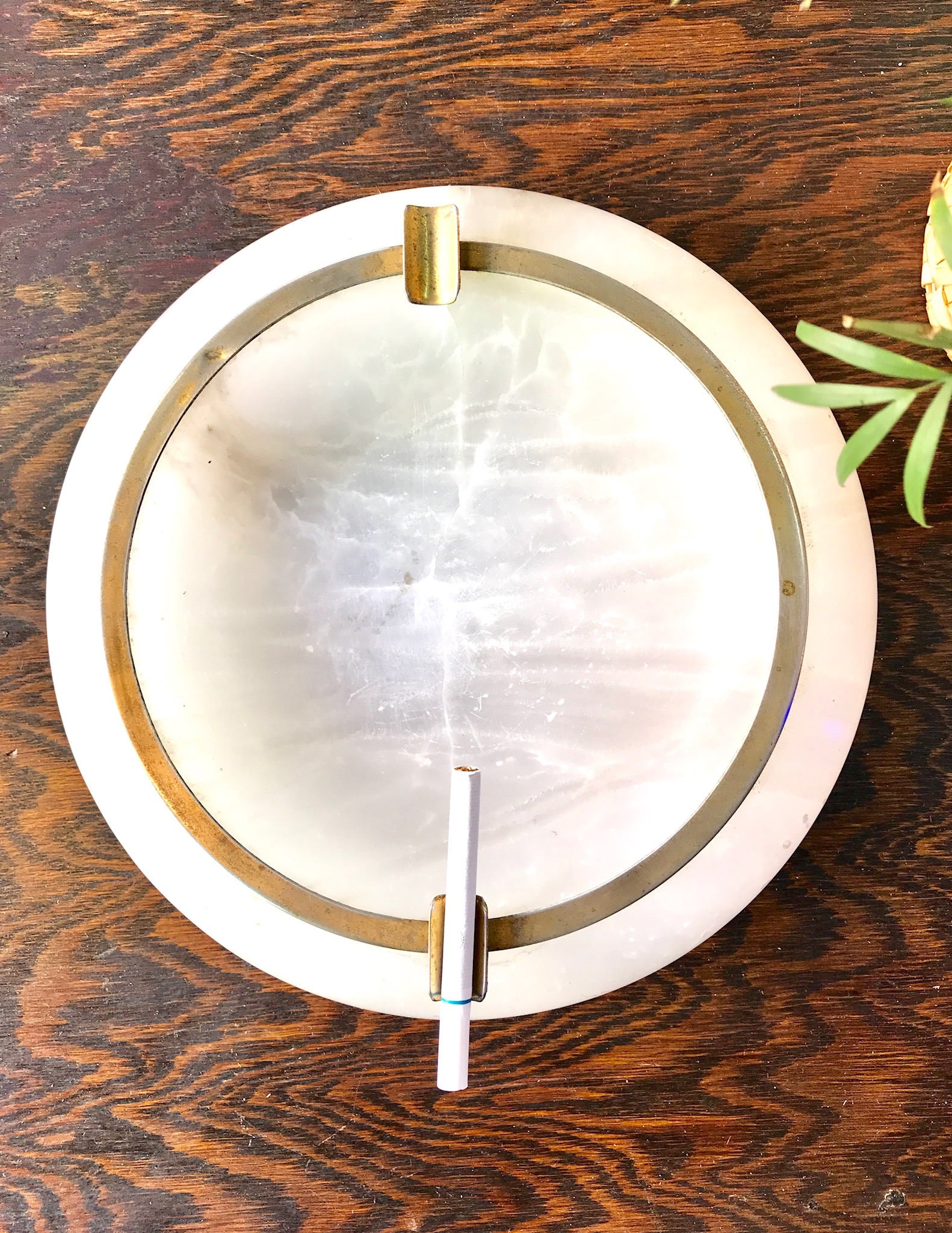 Vintage Art Deco Alabaster Ashtray | Quartz Ash Tray | Art Deco Home Decor | Vintage Home | Ashtray | Catch All Dish | Alabaster | Boho