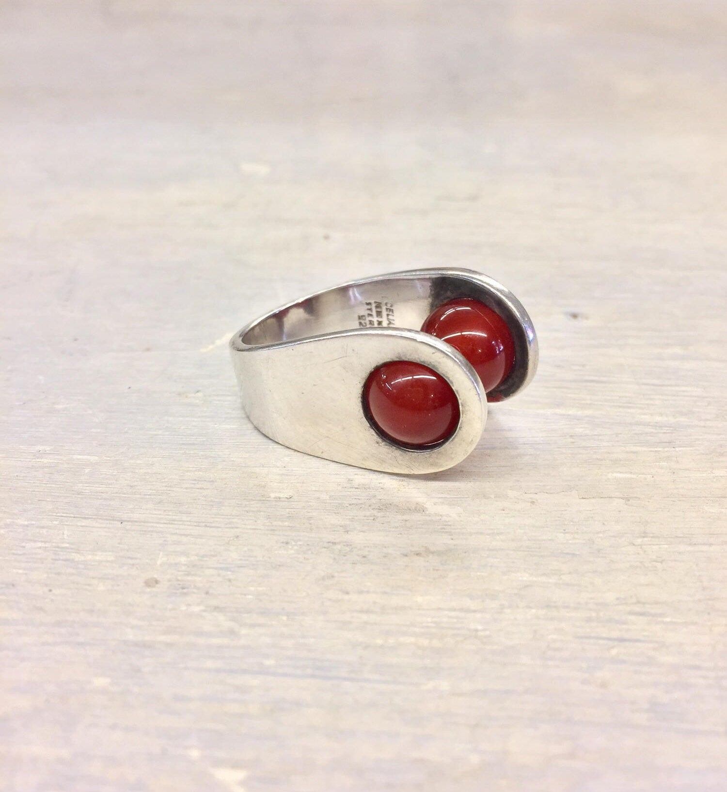 Sterling Jewelry | Sterling Silver Ring | Taxco Jewelry | Carnelian Stone | Celia Harms Jewelry | Vintage Jewelry | Vintage Ring | Ring