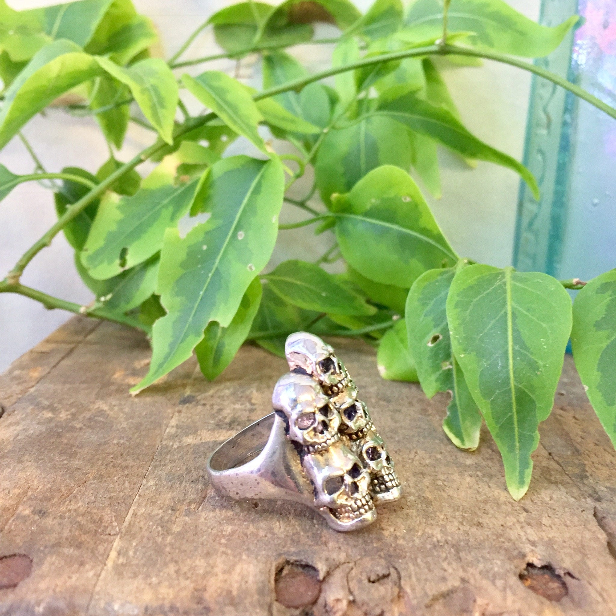 Vintage Skull Biker Ring | Sterling Silver Biker Ring | Skull Ring | Vintage Jewelry | Biker Ring | Statement Ring | Men's Jewelry | Gift