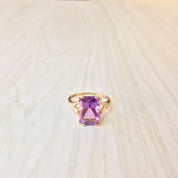 14 Karat Gold Amethyst Ring | Amethyst Jewelry | Gold | 14K | Emerald Cut Amethyst | Engagement Ring | Statement Ring | Precious Stones |