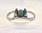 Vintage Sterling Silver Cuff Bracelet | Vintage Jewelry | Turquoise Bracelet | south west Turquoise | Cuff Bracelet | Feather Jewelry | gift