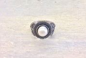 Sterling Silver Jewelry | Silver Jewelry | Silver Ring | Engagement Ring | Pearl Ring | Vintage Jewelry | Vintage Ring | Vintage Silver