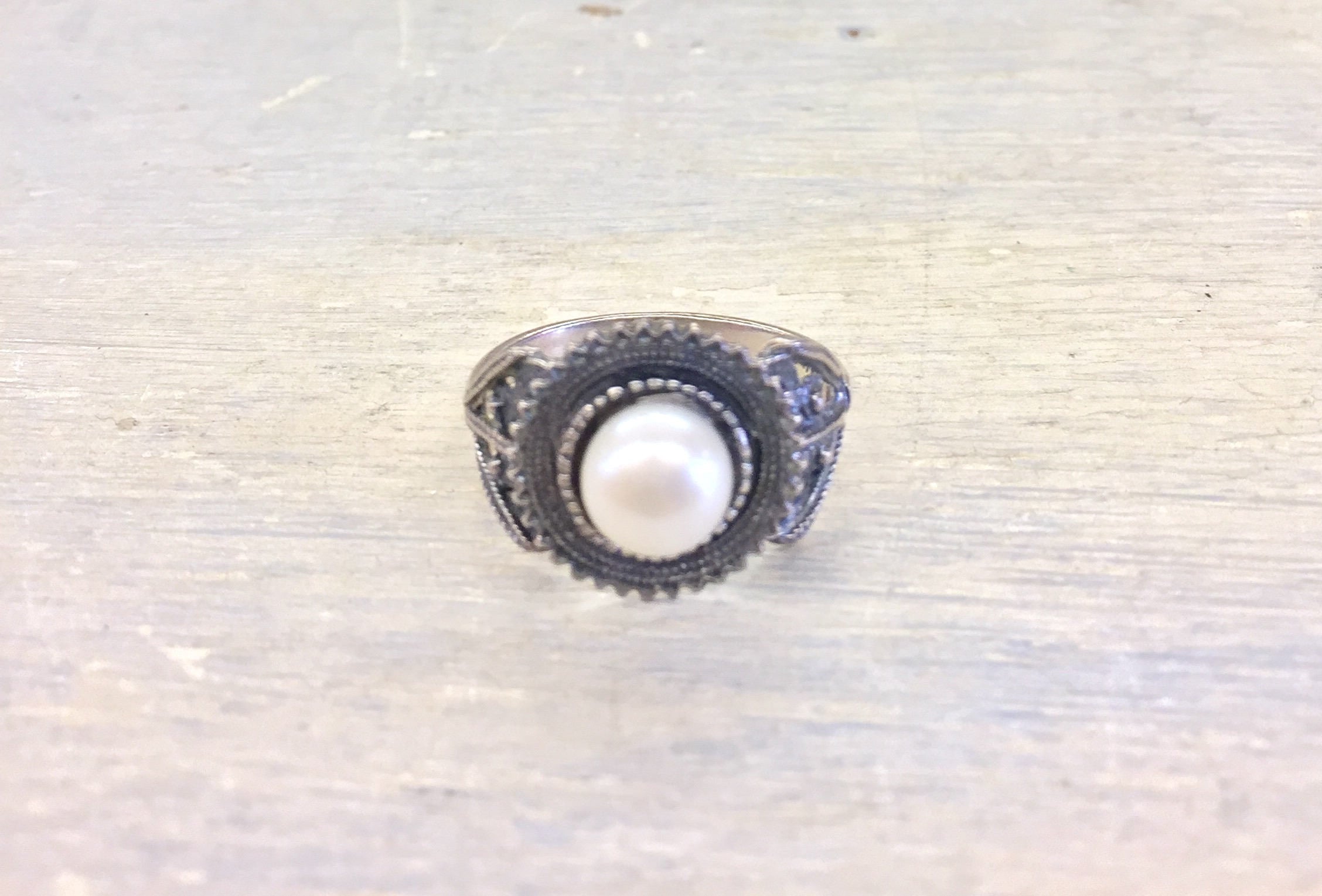 Sterling Silver Jewelry | Silver Jewelry | Silver Ring | Engagement Ring | Pearl Ring | Vintage Jewelry | Vintage Ring | Vintage Silver