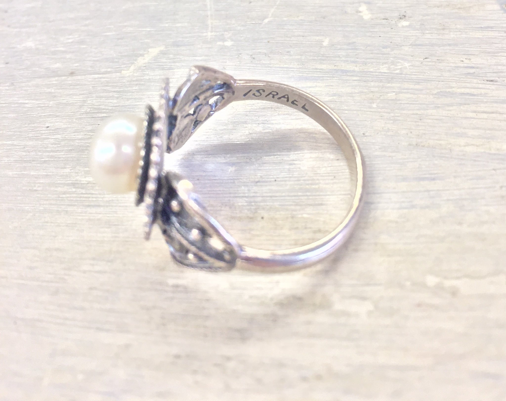 Sterling Silver Jewelry | Silver Jewelry | Silver Ring | Engagement Ring | Pearl Ring | Vintage Jewelry | Vintage Ring | Vintage Silver
