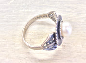 Sterling Silver Jewelry | Silver Jewelry | Silver Ring | Engagement Ring | Pearl Ring | Vintage Jewelry | Vintage Ring | Vintage Silver