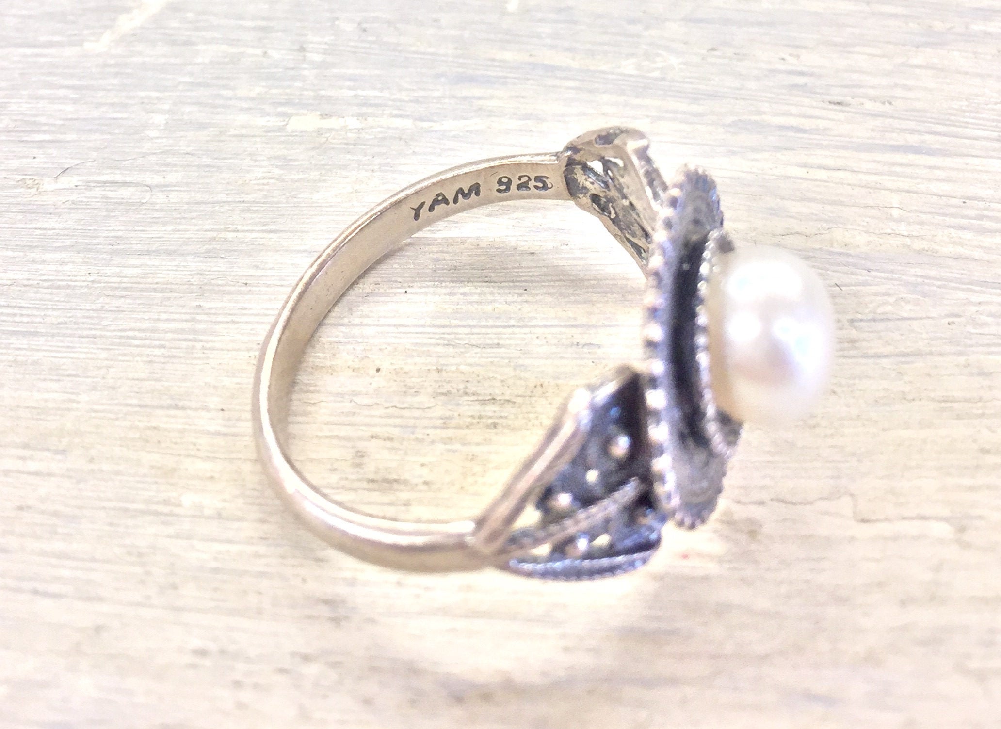 Sterling Silver Jewelry | Silver Jewelry | Silver Ring | Engagement Ring | Pearl Ring | Vintage Jewelry | Vintage Ring | Vintage Silver