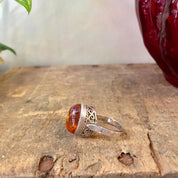 Sterling Silver and Amber Ring with Filagree Setting | Amber Jewelry | Vintage Ring | Statement Ring | Vintage Jewelry | Filagree Jewelry