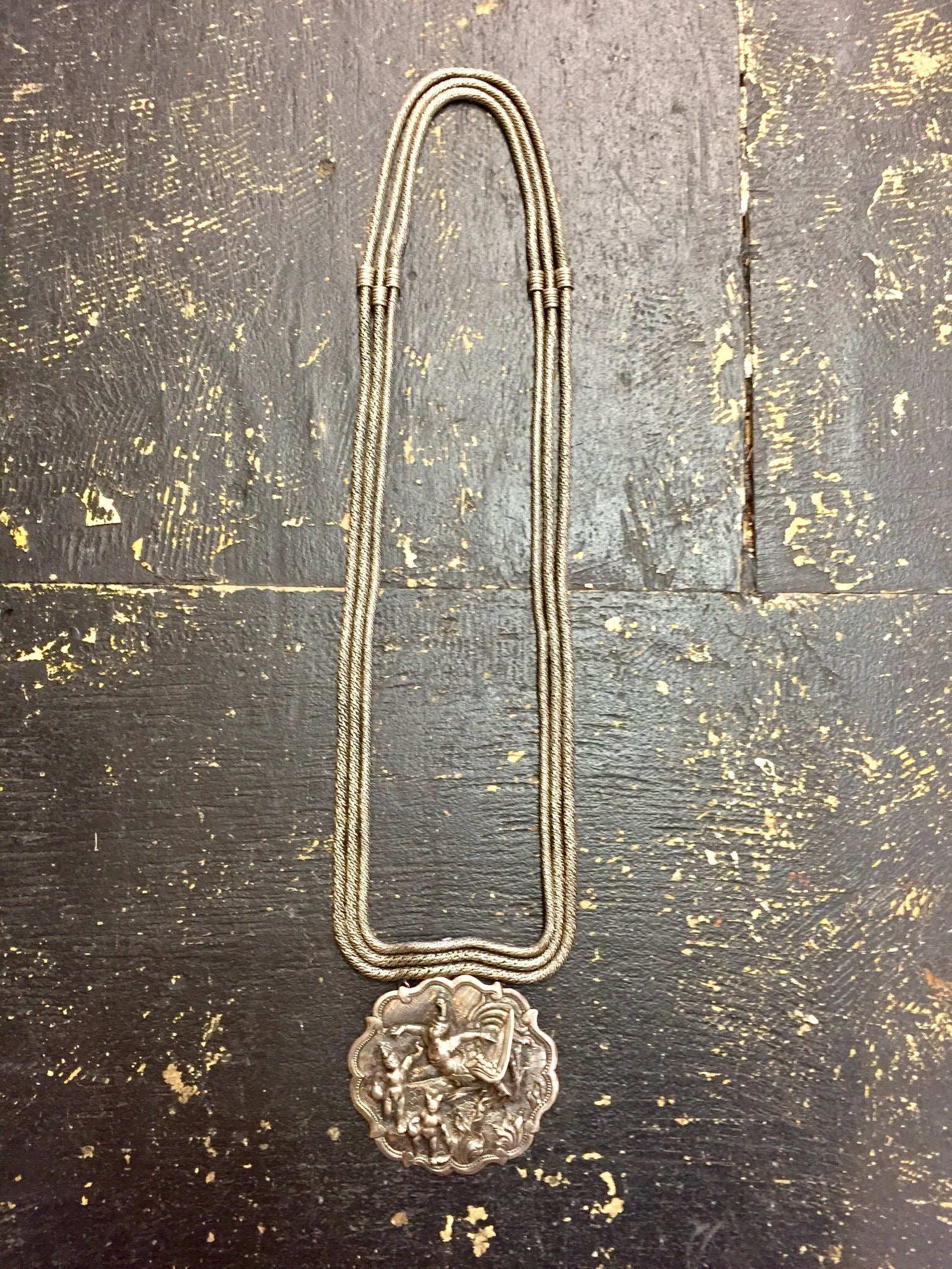 Vintage Silver Necklace, Large Necklace, Sterling Silver, Asian Jewelry, Multi Stranded Necklace, Statement Jewelry, Goddess Necklace