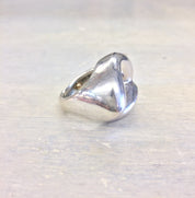 Vintage Sterling Silver Ring with Abstract Design, Cut Out Ring, Statement Jewelry