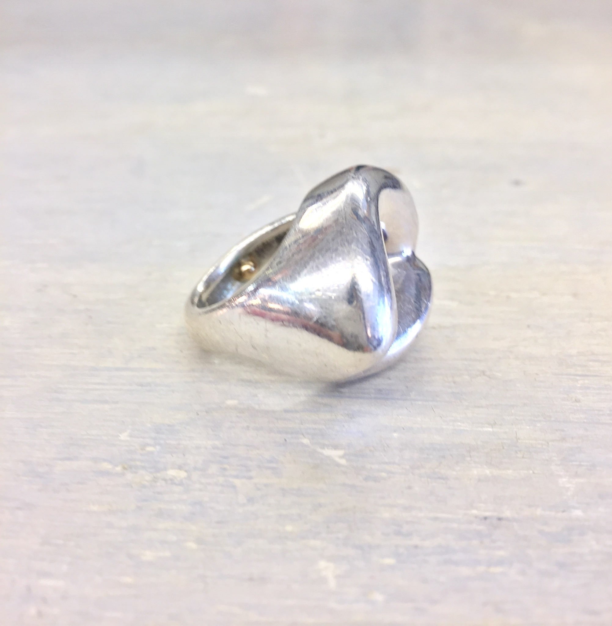 Vintage Sterling Silver Ring with Abstract Design, Cut Out Ring, Statement Jewelry