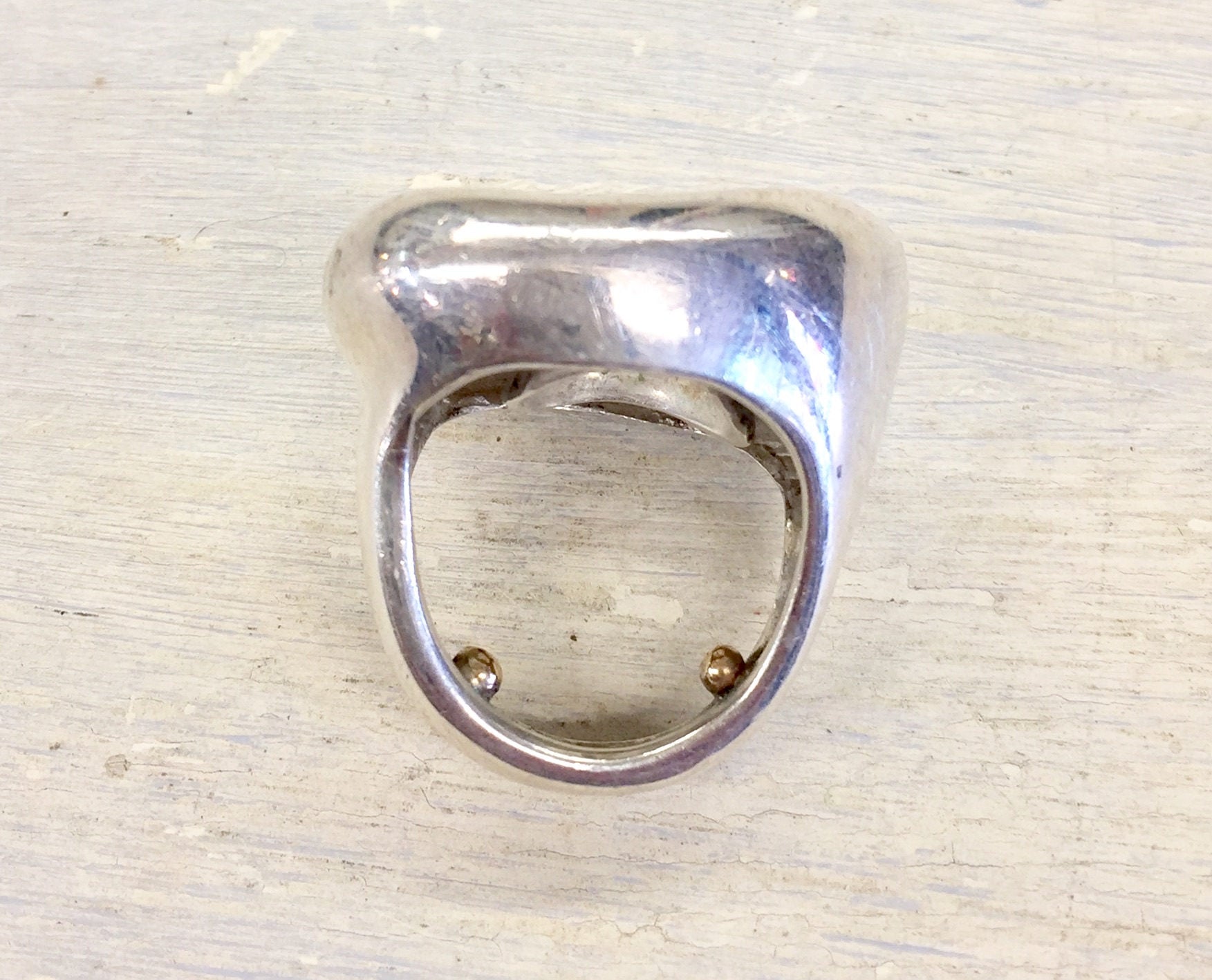 Vintage Sterling Silver Ring with Abstract Design, Cut Out Ring, Statement Jewelry