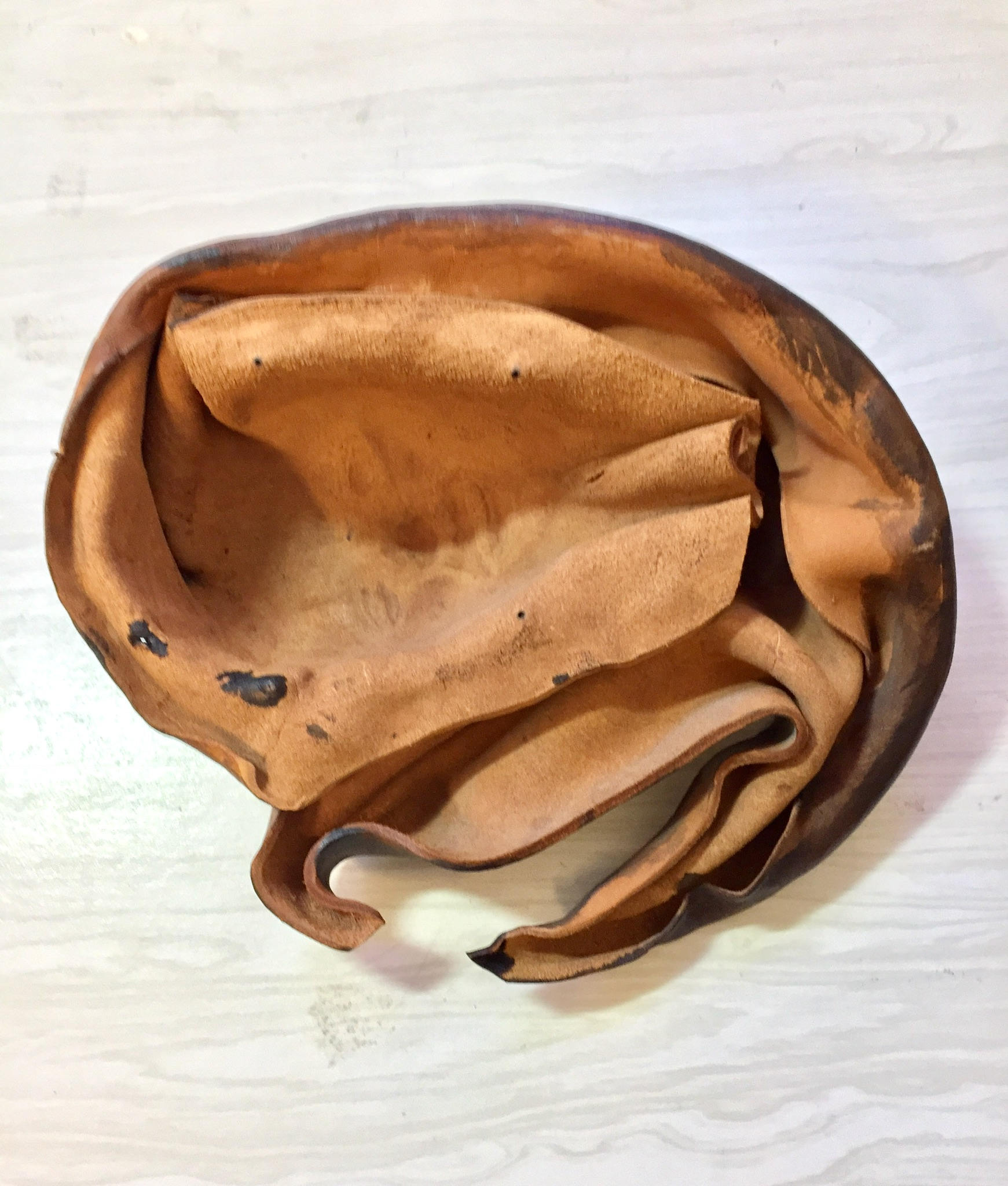 Haitian Sculptured Leather Molding | Vintage Leather Mask | Woman's Face | Tribal Ethnic Leather Tooled Mask | Dark Leather Wall Mask | Home