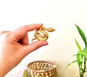 Gold Tone Snake Brooch | Coiled Snake Pin | Vintage Costume Jewelry | Snake Jewelry | Boho Snake Brooch | Gold | Holiday Gift Idea | Gift