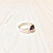 Sterling Silver Purple Tiger's Eye Ring | Oval Cabochon Tiger's Eye | Purple Gemstone | Vintage Jewelry | Gift for her | Holiday Gift Idea