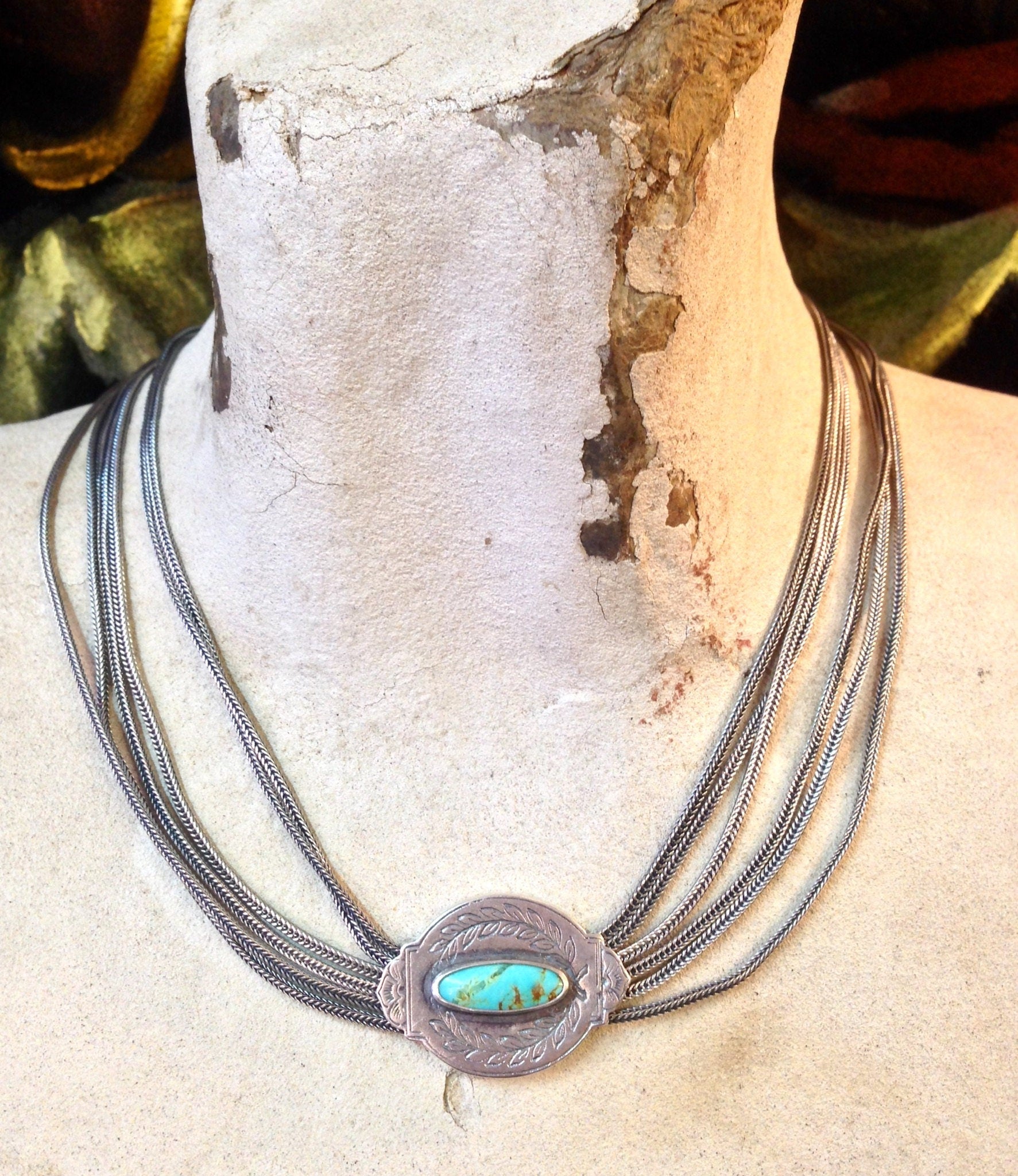 Vintage Sterling | Vintage Necklace | Vintage Turquoise | Vintage | Sterling | Turquoise | Necklace | Vintage Jewlery | gift | gift for her