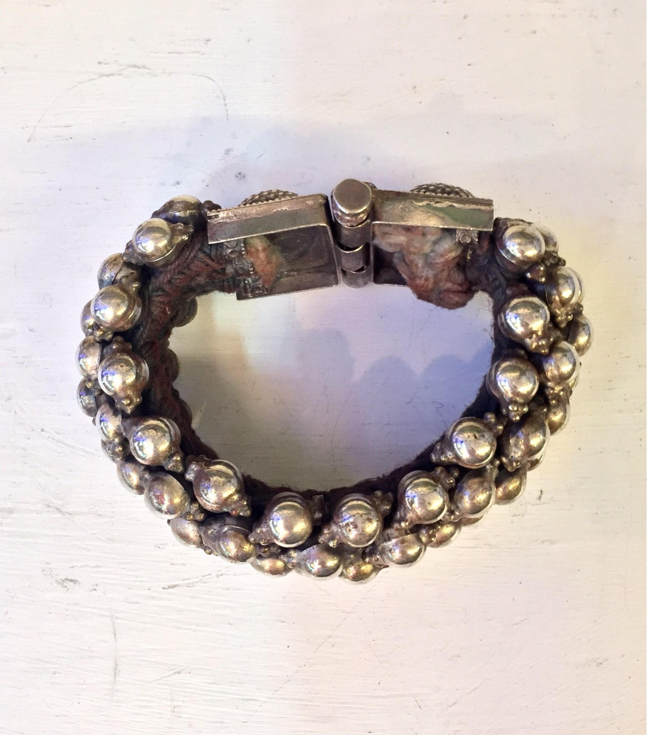 Vintage Bracelet, Sterling Silver, Beaded Bracelet, Silver Beads, Threaded Bracelet, Large Bracelet, Vintage Jewelry, Asian Jewelry, Chunky