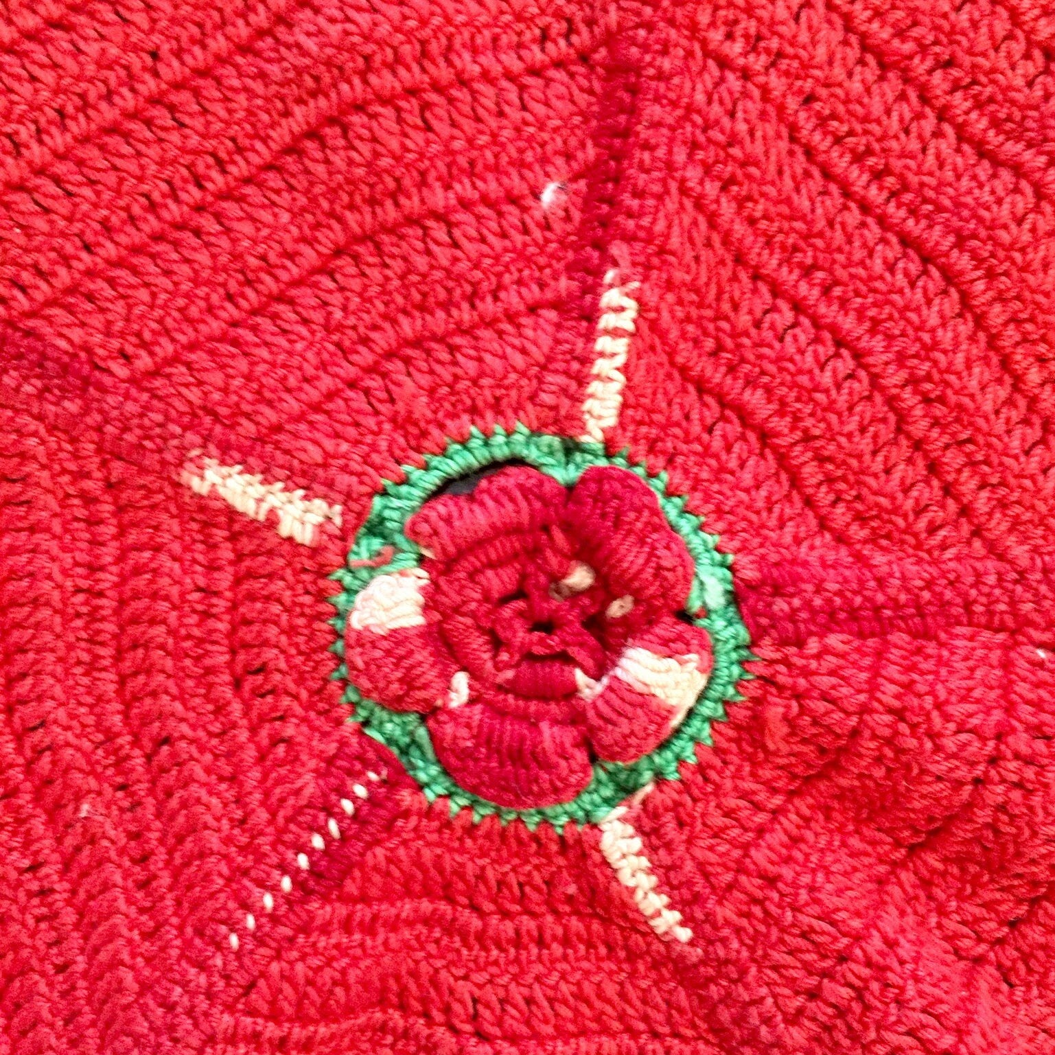 Vintage Doilies | Crocheted Doilies | Handmade Doilies | Doilies | Home Decor | Textiles | Crotchet | Vintage Textile | Red Doily | red