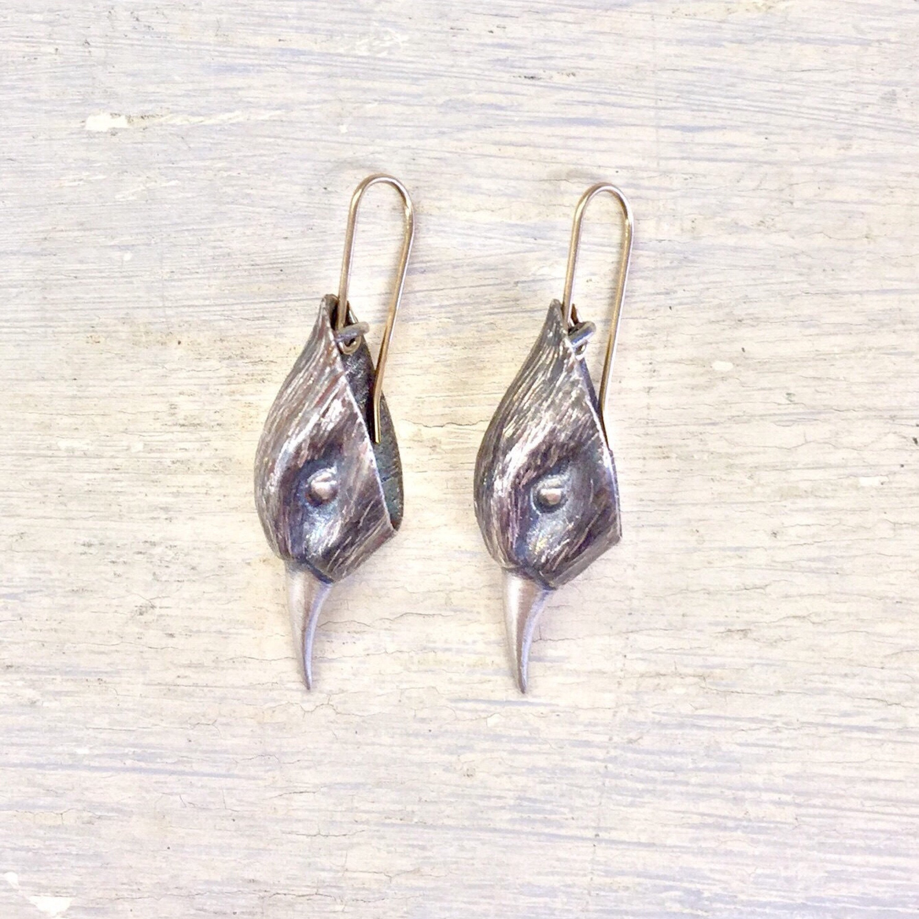 Sterling Silver Earrings | Rare Earrings | Bird Earrings | Raven Earrings | Vintage Jewelry | Vintage Earrings | Rare | Vintage | Earrings