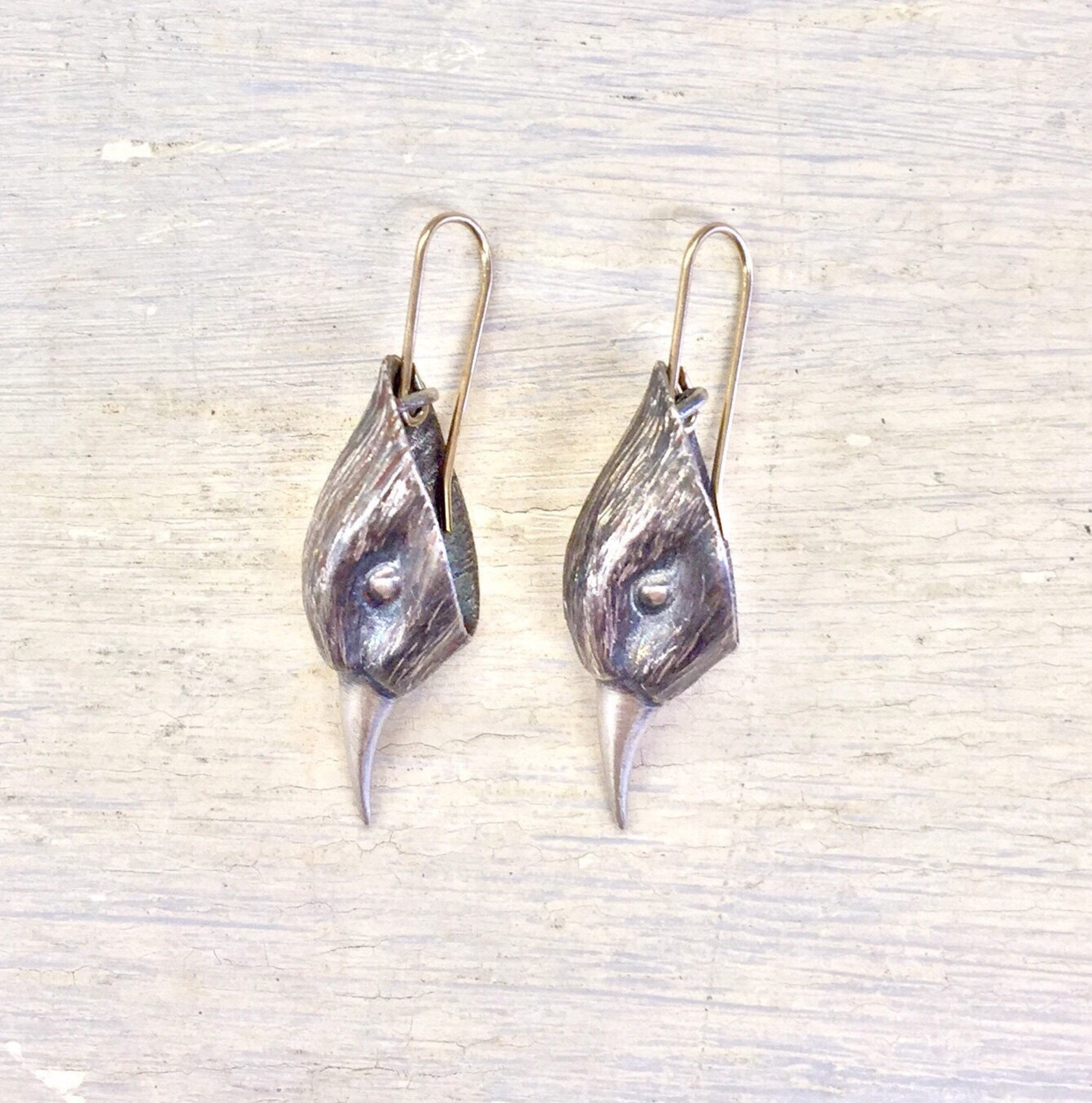 Sterling Silver Earrings | Rare Earrings | Bird Earrings | Raven Earrings | Vintage Jewelry | Vintage Earrings | Rare | Vintage | Earrings