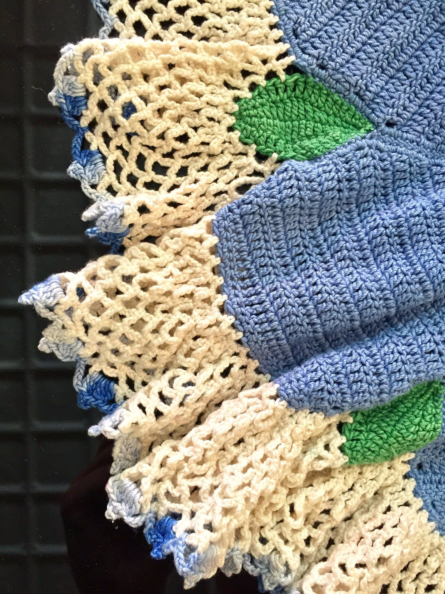 Crocheted Doily | Handmade Doily | Set of Two | Two Doilies | Crochet | Handmade | Home Decor | Textiles | Vintage | Vintage Doily | green