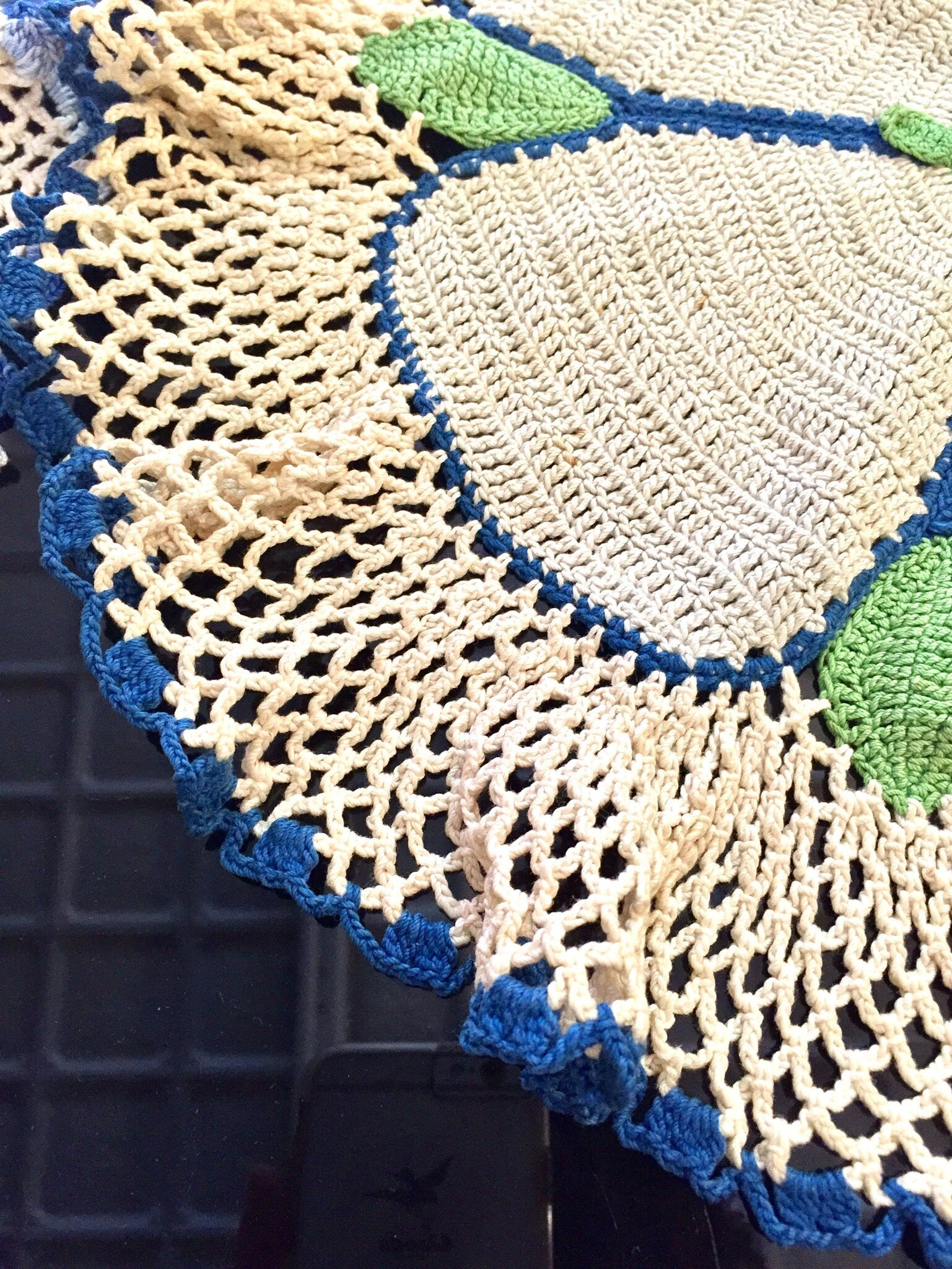 Crocheted Doily | Handmade Doily | Set of Two | Two Doilies | Crochet | Handmade | Home Decor | Textiles | Vintage | Vintage Doily | green