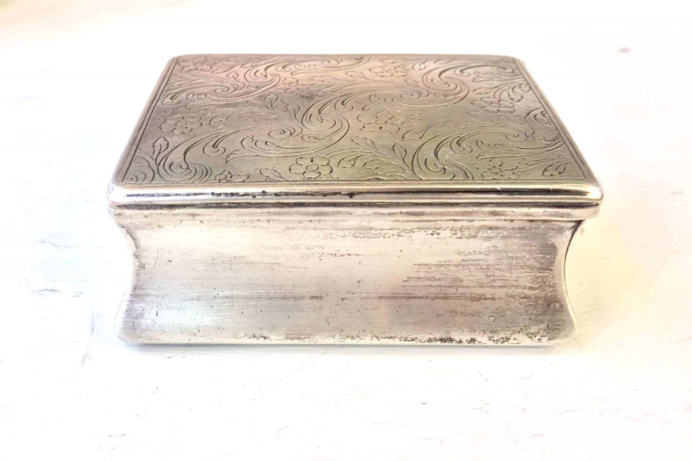 Silver Box | Sterling Trinket Box | Sterling Silver Box | Trinket Box | Etched Silver | Ornate Silver | Sterling Silver | Vintage Box |