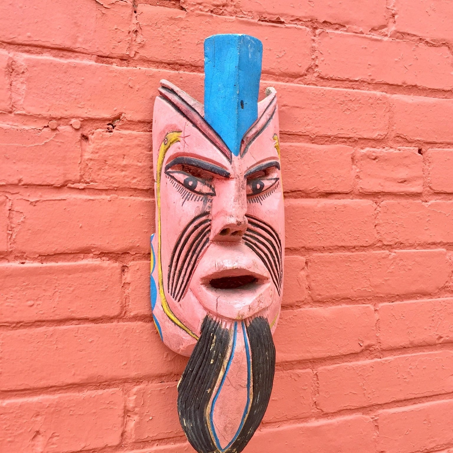 Wood Carved Mask | Hand Carved | Ethnic Mask | Vintage Mask | Vintage Wall Hanging | Home Decor | Vintage Home Decor | Vintage