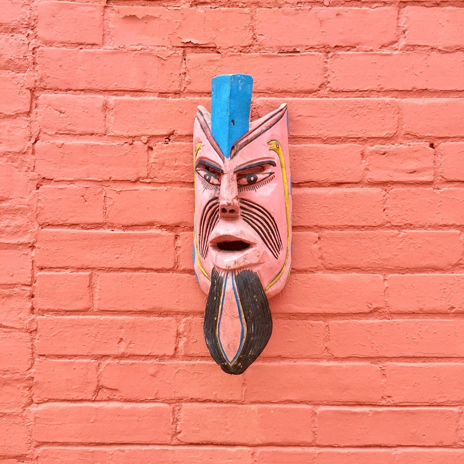 Wood Carved Mask | Hand Carved | Ethnic Mask | Vintage Mask | Vintage Wall Hanging | Home Decor | Vintage Home Decor | Vintage