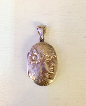 Vintage Silver Locket, Fairy Locket, Vintage Jewelry, Silver Pendant, Keepsake Jewelry, Sterling Silver, Vintage Necklace, Flower, Girl