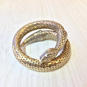 Vintage Mesh Snake Bracelet | Gold Tone Snake Wrap Bracelet | Costume Jewelry | 1970's Jewelry | Wrap Around Snake Bracelet | Boho Jewelry