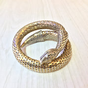 Vintage Mesh Snake Bracelet | Gold Tone Snake Wrap Bracelet | Costume Jewelry | 1970's Jewelry | Wrap Around Snake Bracelet | Boho Jewelry
