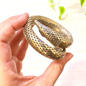 Vintage Mesh Snake Bracelet | Gold Tone Snake Wrap Bracelet | Costume Jewelry | 1970's Jewelry | Wrap Around Snake Bracelet | Boho Jewelry