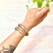 Vintage Mesh Snake Bracelet | Gold Tone Snake Wrap Bracelet | Costume Jewelry | 1970's Jewelry | Wrap Around Snake Bracelet | Boho Jewelry
