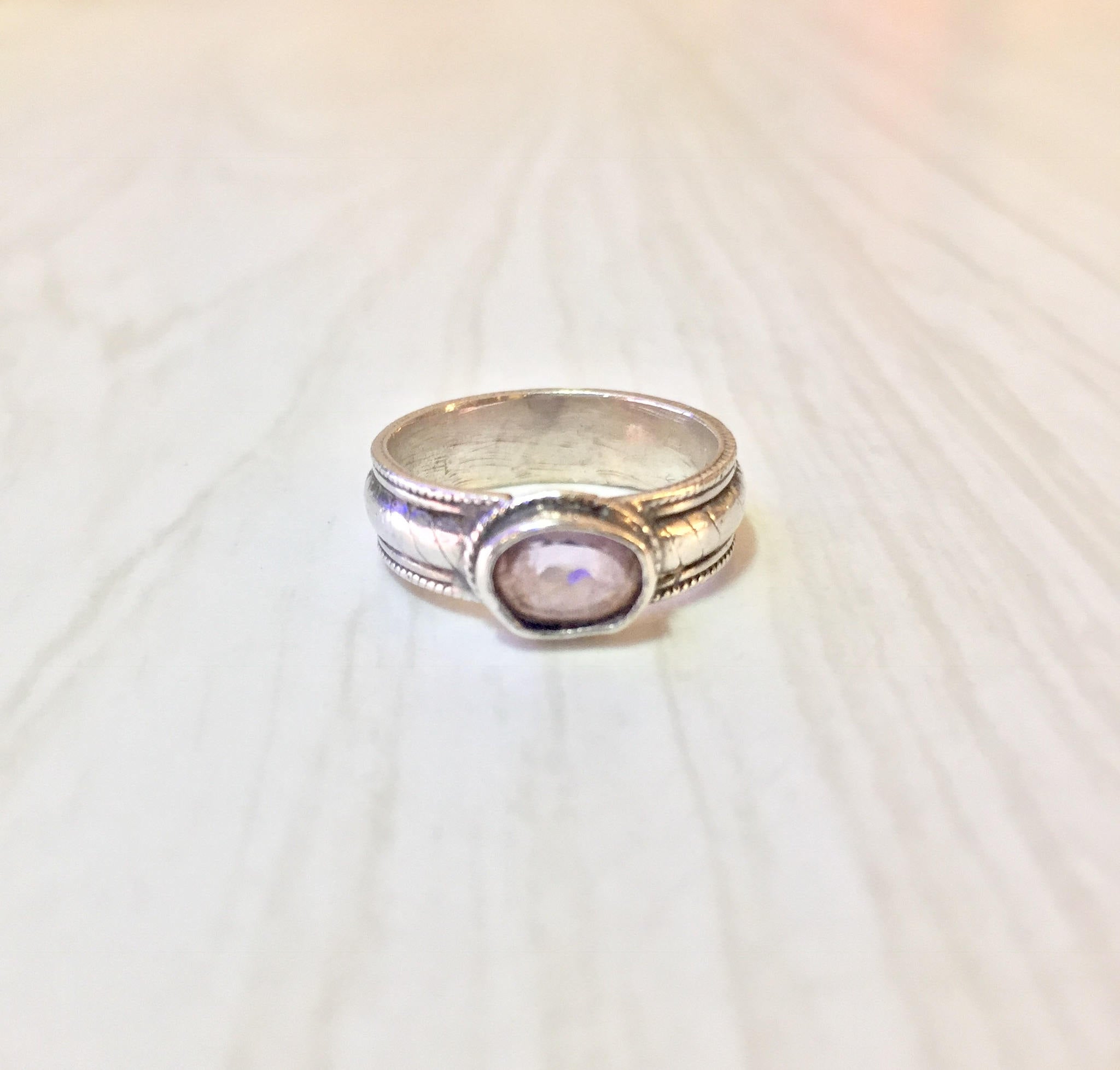 Sterling Silver Ring with Light Pink Gemstone | Morganite | 925 Jewelry | Vintage Ring | Engagement Ring | Gift For Her | Vintage