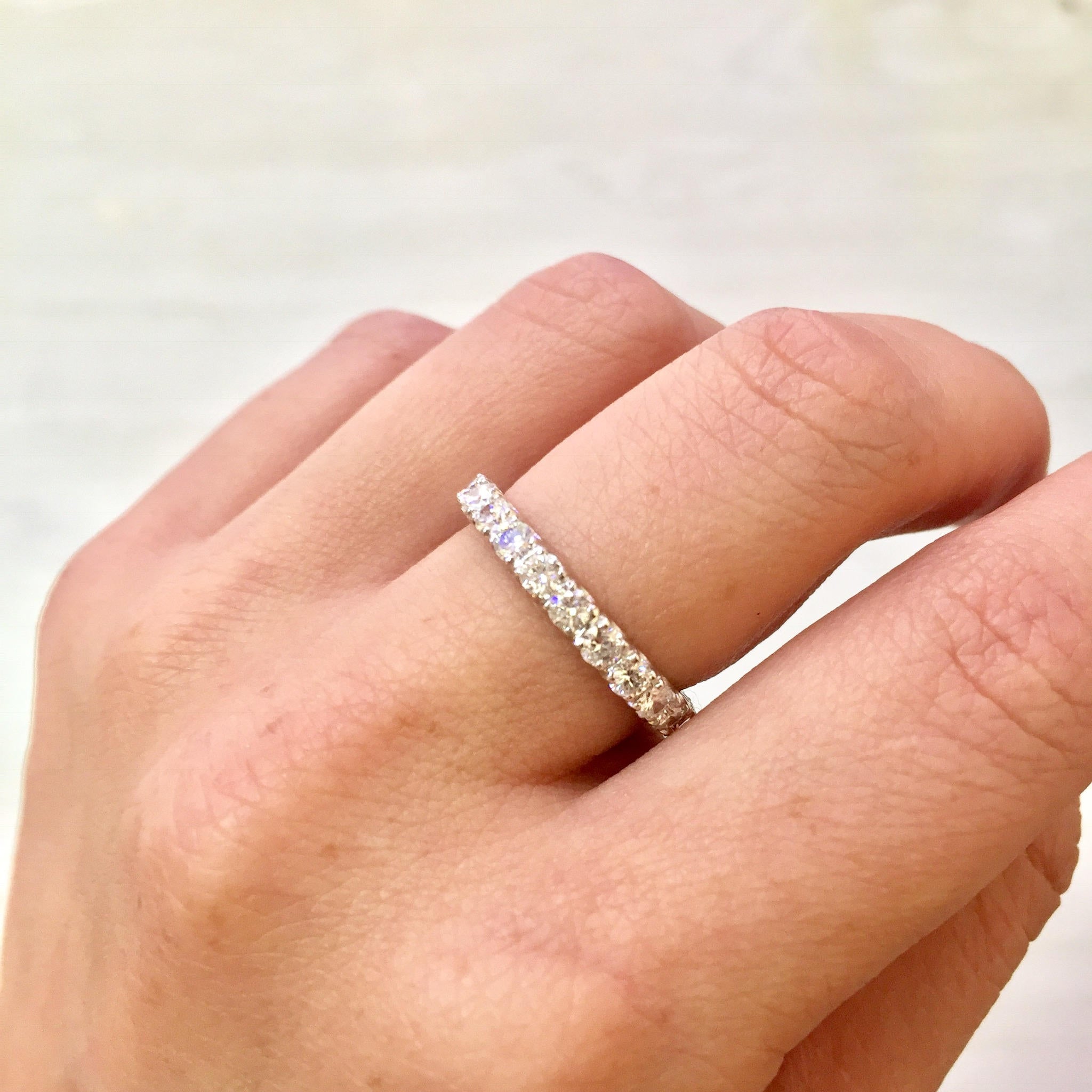 14 Karat White Gold and Diamond Wedding Band | Diamond Ring | Engagement Ring | Vintage Jewelry | Eternity Wedding Band | diamond stacker