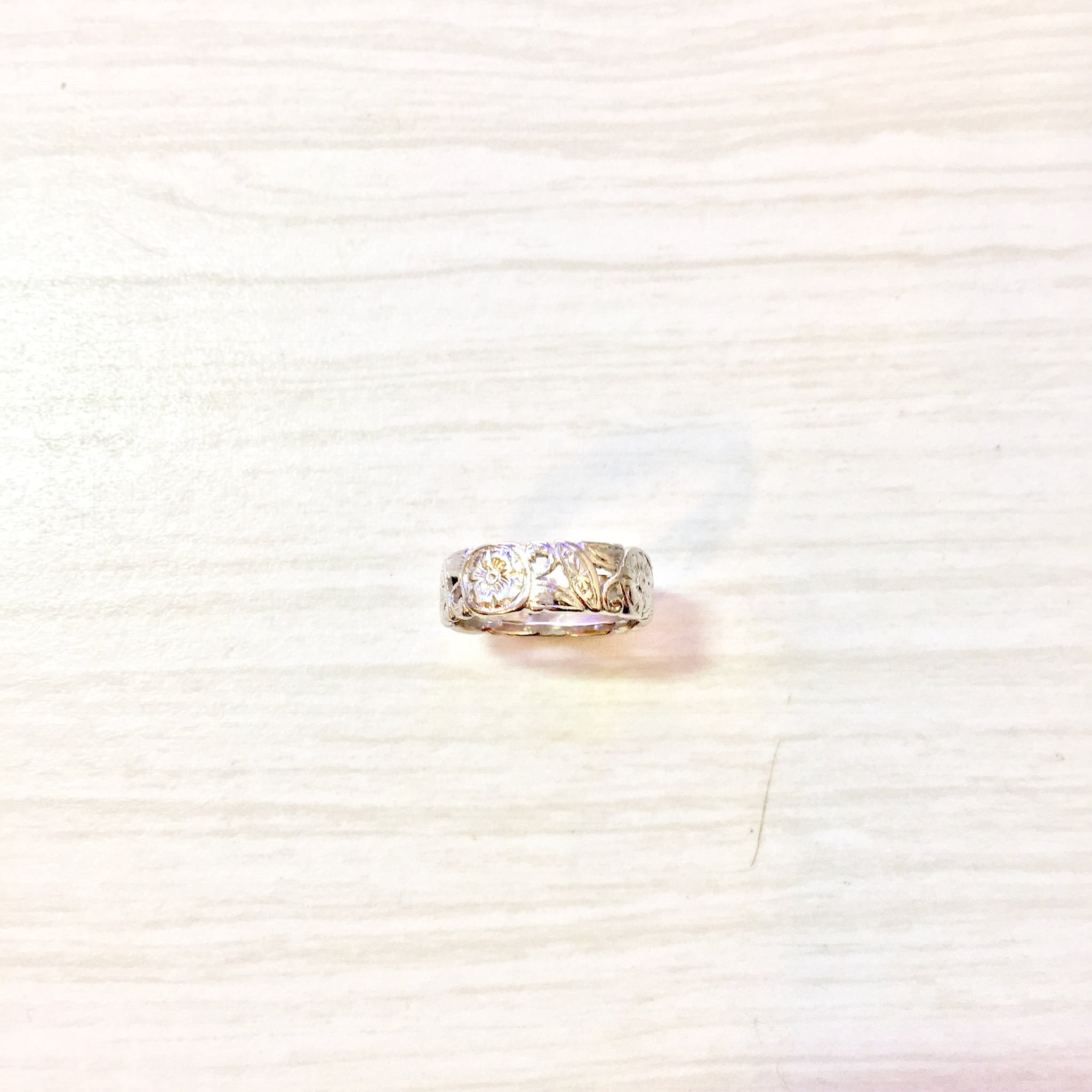Platinum Floral Wedding Band | Platinum Wedding Ring | Floral Filagree | Anniversary Gift | Vintage Engagement | Engraved Platinum Ring |