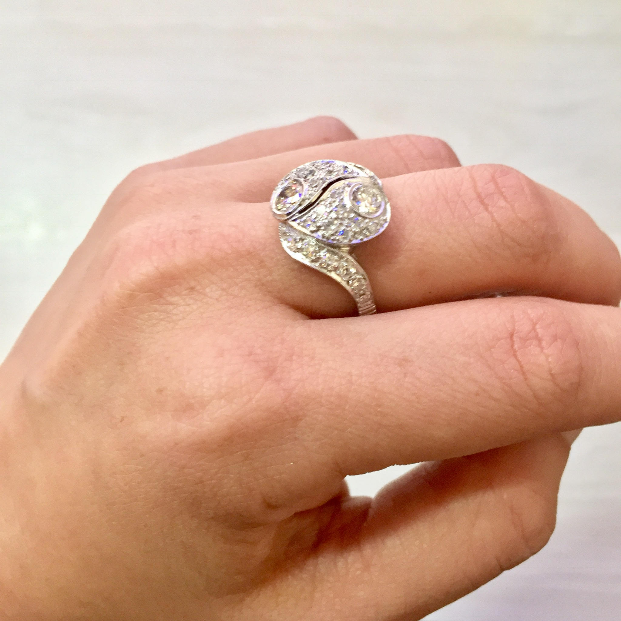 Platinum and Diamond Art Deco Engagement Ring | Vintage Engagement | Diamond Ring | Platinum Jewelry | Art Deco Ring | estate jewelry |Gift