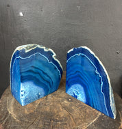 Geode Bookends | Geodes | Blue Agate Geodes | Blue Agate | Books | Book Ends | Vintage Book Ends | Blue Agate | Natural Stone Book Ends