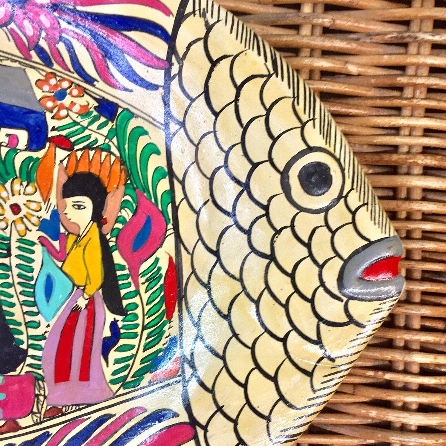 Fish Tray | Fish Platter | Colorful Serving Platter | Ethnic Serving Platter | Wall Decor | Vintage Wall Decor | Fish Decor