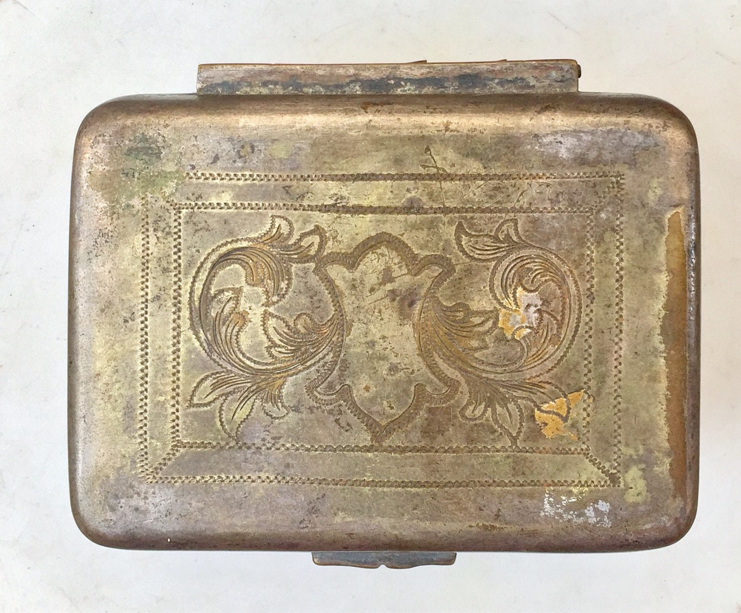 Trinket Box | Jewelry Box | Etched Box | Vintage Decor | Vintage Box