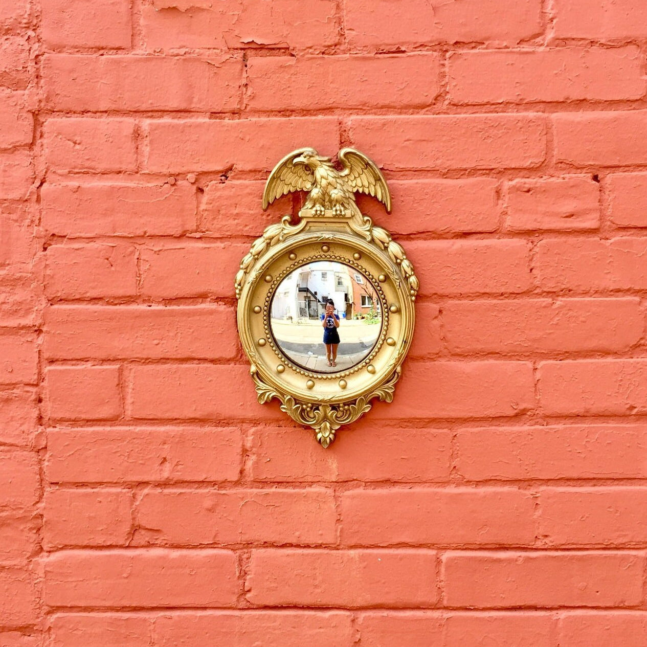 Regency Mirror | Regency Style Mirror | Convex Mirror | Gold Frame | Eagle Mirror | Eagle | Hollywood Regency | Mirror | Vintage Mirror