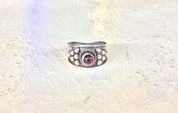 Vintage Silver Ring, Vintage Jewelry, Sterling Silver, Red Gemstone, Garnet Jewelry, Gothic Jewelry, Celtic Jewelry, Red Jewelry, Garnet