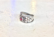 Vintage Silver Ring, Vintage Jewelry, Sterling Silver, Red Gemstone, Garnet Jewelry, Gothic Jewelry, Celtic Jewelry, Red Jewelry, Garnet