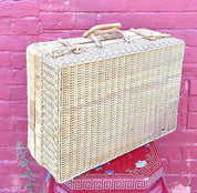 Vintage Wicker Briefcase | Midcentury | 1960's | Picnic Basket | Storage | Rattan | Rustic | Craft | Boho mcm | wicker luggage | travel |