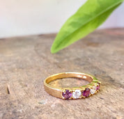 Gold Diamond Ring | Amethyst and Gold | Vintage Diamond and Stone | 14k Gold Ring | 14K Amethyst Ring | Vintage Jewlery | gold ring