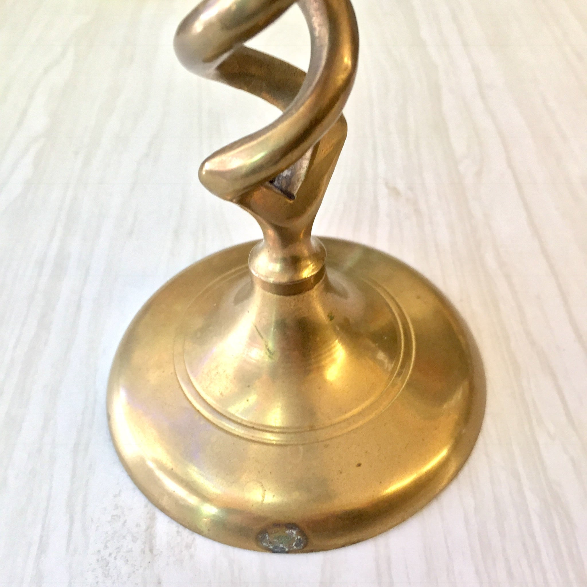 Vintage Brass 9" Open Barley Twist Candlestick Holders | Brass Spiral Candle Holder | Spiral Brass | Pair Of Candlestick Holders | Gift